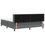 vidaXL Lit tapissier avec matelas - Gris foncé  180 x 200 cm  Tissu.