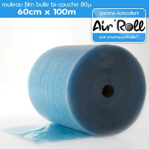 Lot de 6 rouleaux de film bulle d'air largeur 60cm x longueur 100m  - gamme air'roll autocollant