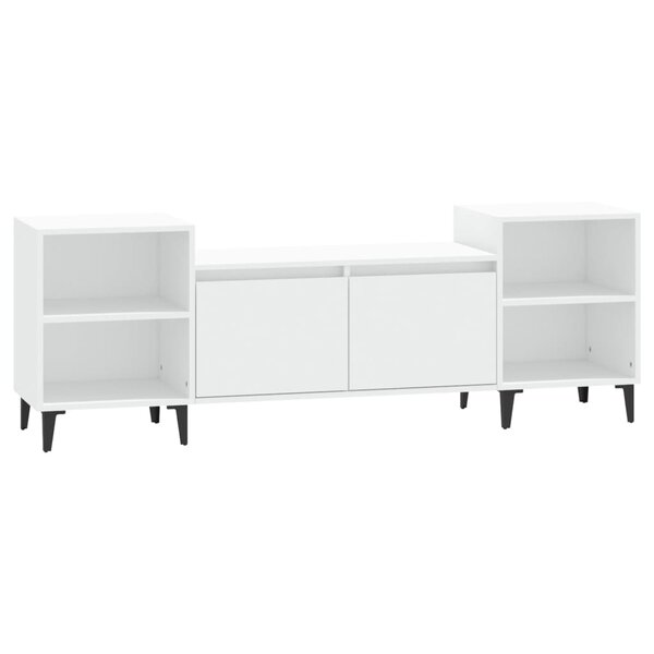 vidaXL Meuble TV Blanc 160x35x55 cm Bois d'ingénierie