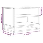 vidaXL Meuble TV chêne marron 61x40x46 cm bois d'ingénierie et métal