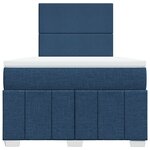 vidaXL Sommier à lattes de lit avec matelas bleu 120x190 cm tissu