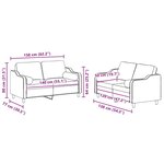 vidaXL Ensemble de canapés 2 Pièces avec coussins jaune clair tissu