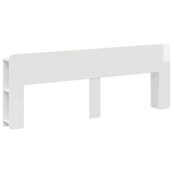 vidaXL Cabinet de Tête de Lit Blanc brillant Bois d'ingénierie