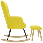 vidaXL Chaise à bascule avec repose-pied jaune clair tissu