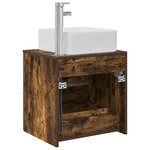vidaXL Vanité de lavabo mural Chêne fumé 49 5 x 41 x 63 cm
