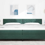 vidaXL Tête de lit LED Vert foncé 200 cm Cuir synthétique