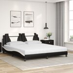 vidaXL Lit Viana avec matelas noir et blanc 180x200 cm similicuir