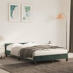 vidaXL Cadre de lit sans matelas vert foncé 120x190 cm velours
