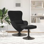 vidaXL Chaise Œuf avec Pouf Noir 63 x 73 x 90 cm Velours