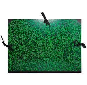 Carton à dessin Annonay avec 3 paires de cordons marbré vert 37x52cm x 5 EXACOMPTA