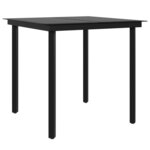 vidaXL Ensemble à manger de jardin avec coussins 3 Pièces noir