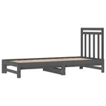 vidaXL Lit coulissant Gris 2x(90x200) cm Bois de pin massif