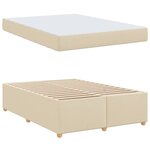 vidaXL Cadre de lit avec matelas Crème 140 x 200 cm tissu