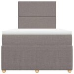 vidaXL Sommier à lattes de lit avec matelas Taupe 120x200 cm Tissu
