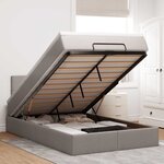 vidaXL Cadre de lit ottoman avec matelas taupe 120x200 cm tissu