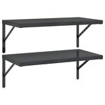 vidaXL Étagères murales 2 Pièces 75x40 cm noir acier inoxydable
