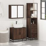 vidaXL Ensemble de meubles de salle de bain 3 Pièces Chêne marron