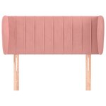 vidaXL Tête de lit avec oreilles Rose 103x23x78/88 cm Velours