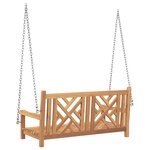 vidaXL Banc Balançoire Marron 114 x 60 x 64 cm Bois de teck massif