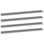 vidaXL Étagères murales 4 Pièces Gris 115x9x3 cm