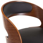 vidaXL Chaise pivotante à manger Noir Bois courbé et similicuir