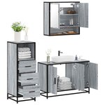 vidaXL Ensemble de meubles de salle de bain 3 Pièces Sonoma gris