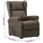 vidaXL Fauteuil Taupe Tissu