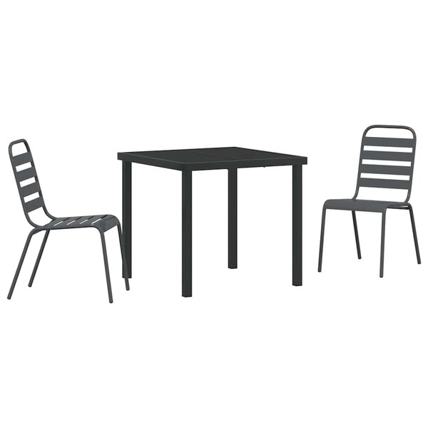 vidaXL Ensemble de salle à manger pour jardin 3 Pièces Anthracite