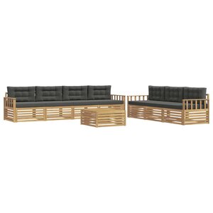 vidaXL Ensemble de canapés d'extérieur 8 pc Blanc et anthracite