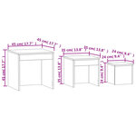 vidaXL Tables gigognes 3 Pièces Gris brillant Bois d'ingénierie