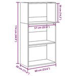 vidaXL Bibliothèque gris béton 60x30x114 cm bois d'ingénierie