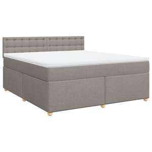 vidaXL Sommier à lattes de lit avec matelas Taupe 180x200 cm Tissu