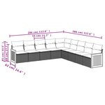 vidaXL Salon de jardin avec coussins 9 Pièces beige résine tressée
