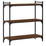 vidaXL Bibliothèque 3 niveaux chêne brun 80x30x86 cm bois d'ingénierie
