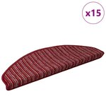 vidaXL Tapis d'escalier auto-adhésifs 15 Pièces Rouge 65 x 21 x 4 cm