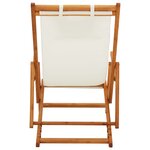 vidaXL Chaise pliable de plage Bois d'eucalyptus solide et tissu Crème