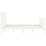 vidaXL Cadre de lit avec tête de lit blanc King Size bois massif