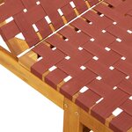 vidaXL Chaises longues rouge bois d'acacia solide et tissu