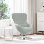 vidaXL Fauteuil œuf Gris clair 63 x 73 x 90 cm Velours