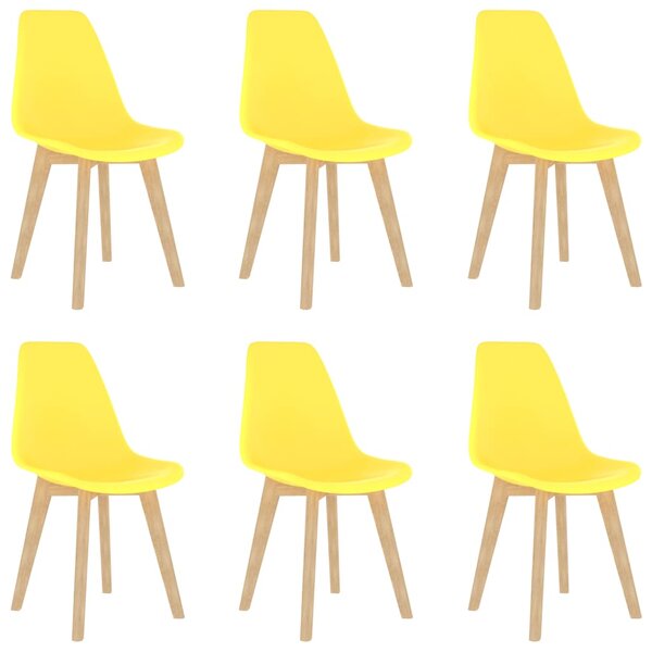 vidaXL Chaises à manger lot de 6 jaune plastique