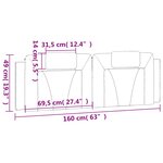 vidaXL Coussin de tête de lit noir et blanc 160 cm similicuir