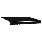 vidaXL Auvent Rétractable Noir 350 x 200 cm Polyester et Aluminium