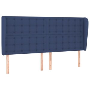 vidaXL Tête de lit avec oreilles Bleu 183x23x118/128 cm Tissu