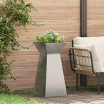 vidaXL Jardinière à pilier 2 Pièces Argent 35 x 35 x 73 cm Acier