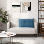 vidaXL Coussin de Dos Bleu 80 x 50 cm Tissu en velours côtelé