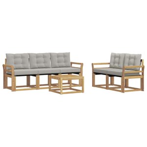 vidaXL Ensemble de canapés d'extérieur 6 Pièces Blanc et gris clair
