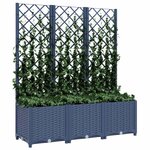 vidaXL Jardinière avec treillis bleu gris 120x40x136 cm PP