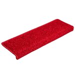 vidaXL Tapis d'escalier 20 pièces 65 x 21 x 4 cm Bordure rectangulaire rouge