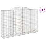 vidaXL Paniers à gabions arqués 17 Pièces 300x50x180/200 cm fer galvanisé