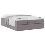 VidaXL Cadre de lit ottoman avec matelas gris 140x200 cm similicuir